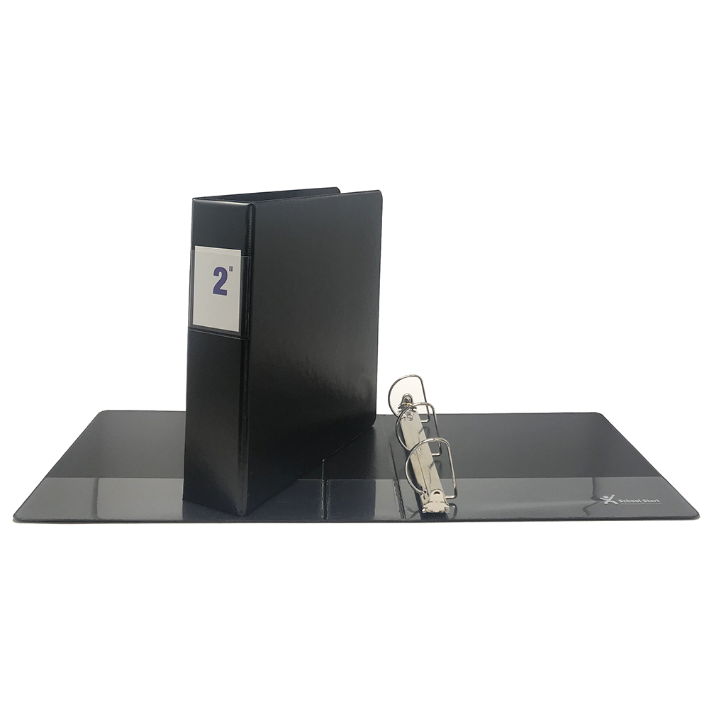 School Start D-Ring Binder (2", Black)